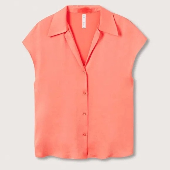 Philosophy Tops - Philosophy Women's Size XS Satin Finish Button Down Blouse Coral Pink Sleeveless